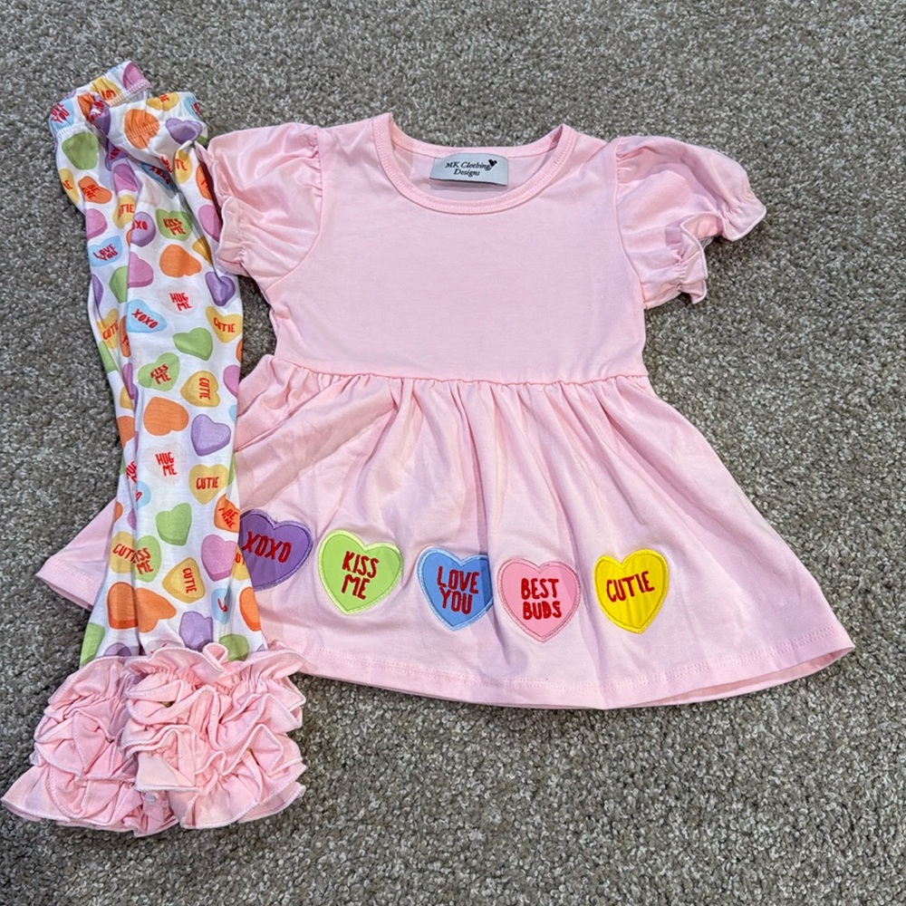 Pink candy heart outfit